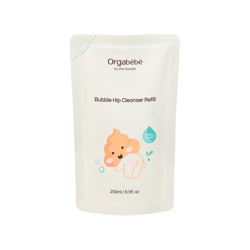 오가베베 버블 아기 엉덩이 클렌저 리필 힙 똥버블 청결제, 1개, 250ml