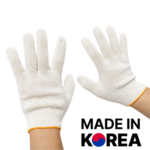 민토리 국산 열처리 면장갑 40G 남성용 세탁가능 오래쓰는 목장갑 수산 육가공 제과제빵 소량, 화이트, 10세트
