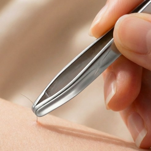 인디아드 전문가용 잘뽑히는 미세모 족집게 솜털 수염 쪽집게, 1개, 실버