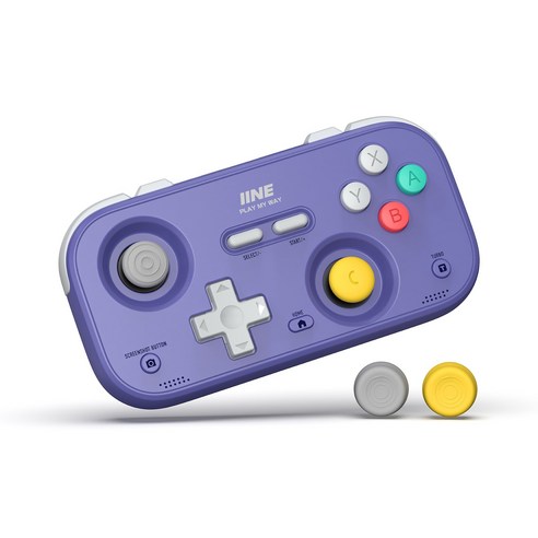 이이네 크로노스 레트로 포켓 게임 컨트롤러 스위치 배열 매립형 조이스틱 Switch/PC/iOS/Android/차량 호환 무선 게임패드, 1개, 레트로 퍼플, L1195