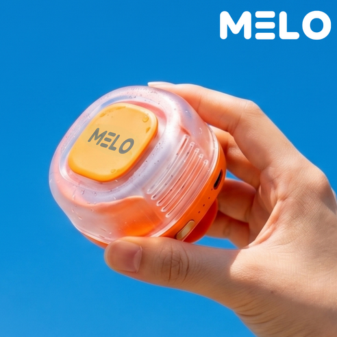 [초경량 95g] 멜로 클립팬 미니 휴대용 허리 선풍기 360도 회전 1000mAh ml-002, 셔벗 오렌지, MELO 클립팬 미니