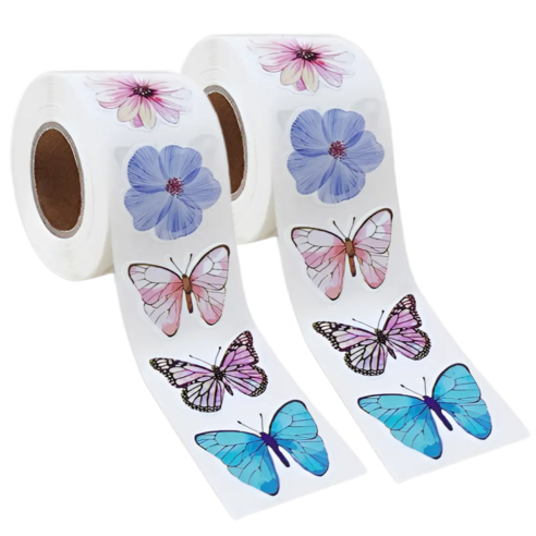 8종 플라워 나비 대용량 스티커 2.5cm, 혼합(S716), 2개