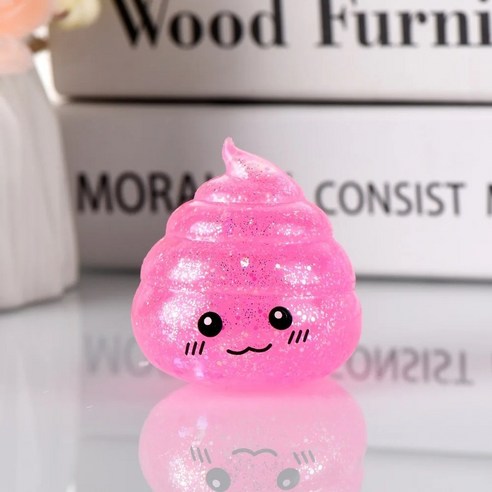 신기한 똥 모양 스퀴시 스트레스볼 말랑이 스퀴즈, 분홍색, 1개