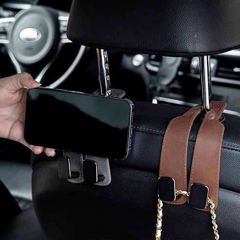 듀얼후크 2+2 자동차 후크걸이 헤드레스트 고리 걸쇄 행거 휴대폰거치 가... 실사용 후기 | 효과 있을까? - 상품 이미지 2