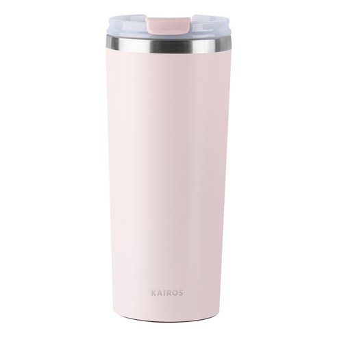 카이로스 클래식 베큠 보온 보냉 밀폐 스텐 빨대 텀블러, 1개, 591ml, 로즈