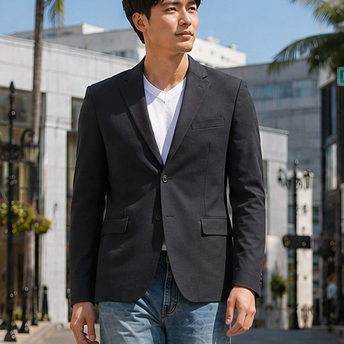 김영주 남성 엠보스 콤비 냉감 블레이저 자켓 K3SMJK5513