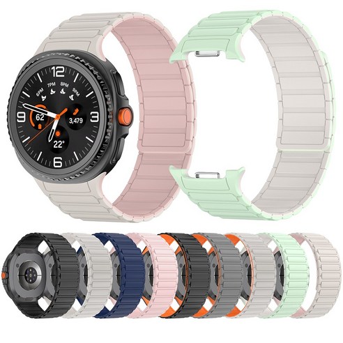 갤럭시워치 8 40mm 44mm 46mm 클래식 마그네틱 실리콘 스트랩 밴드, 스타라이트+핑크