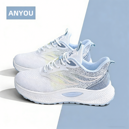 ANYOU 초경량 여성 통기성 스니커즈 메쉬 마라톤화 런닝화 데일리 헬스화