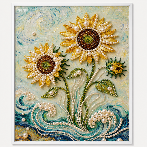 [하루마켓] DIY 보석 진주 드릴 페인팅 키트 홈데코 인테리어 장식 세트, 30*40cm, ZZH008, 1개