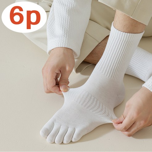 이즈라이프 남성 데일리 발가락양말 면 스포츠 6켤례