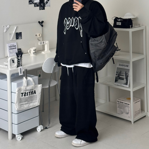 압도적인 가성비로 완성된 르위 데일리 밴딩 와이드 카고 트레이닝 스웻 벌룬 팬츠: 스타일과 실용성을 모두 잡다!