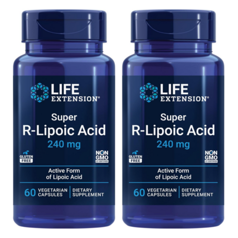 라이프익스텐션 슈퍼 R-리포익 애시드 240mg 베지테리안 캡슐, 60정, 1개 - 기타건강식품
