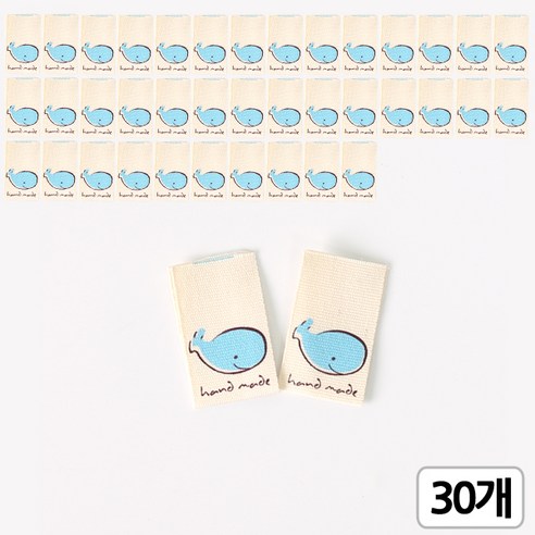 [모핸] 끼움라벨 / 핸드메이드라벨, 고래, 30개