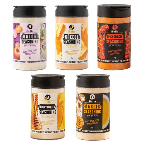 치즈 어니언 허니버터 매운불닭 갈릭 입맛 돋우는 맛있는 순간 벨라제로시즈닝