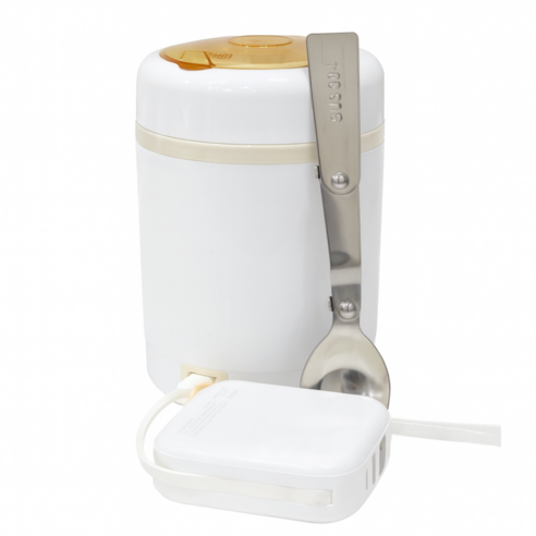 런치버스 전기 보온도시락 직장인 가열 도시락통, 1개, 화이트