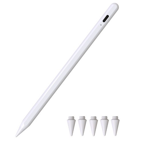 WOWWAY 아이패드 펜슬 터치펜 애플 iPad 호환용 블루투스형 usb-c 초미세 터치플렉스펜 스마트펜, 1개, 화이트