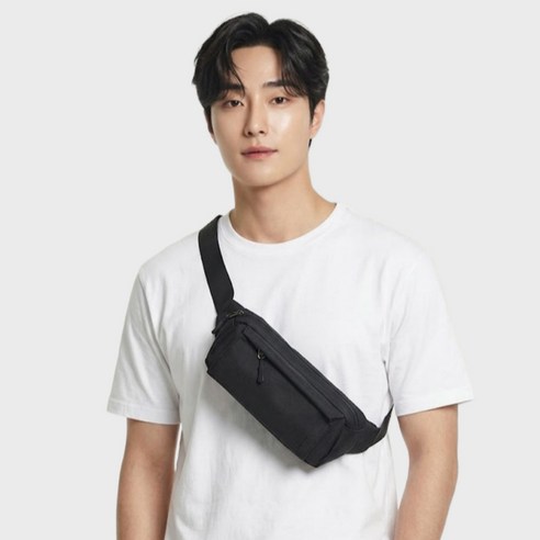 해피블루 미니 힙색 초경량 방수, 1개, 블랙