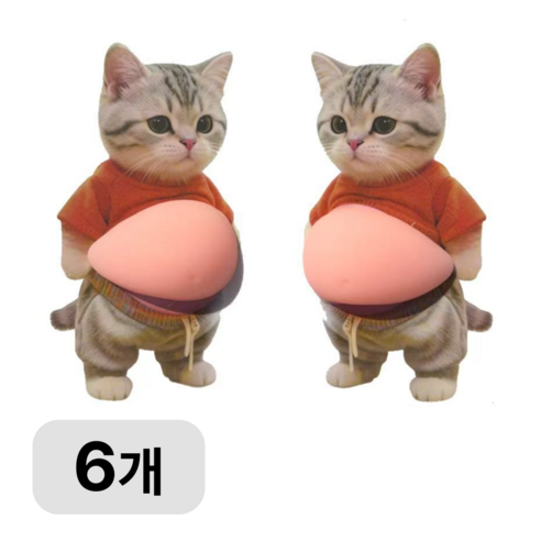 고양이 캐릭터 충돌방지 스티커 문콕 보호, 6개, 냥이