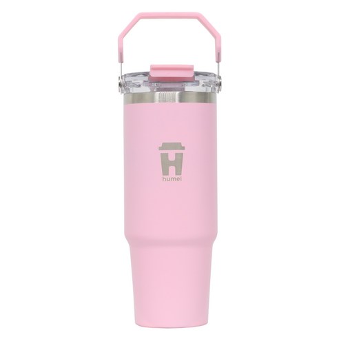 휴대용 트래블 텀블러 대용량 스테인리스 스트로우, 1개, 887ml, 핑크