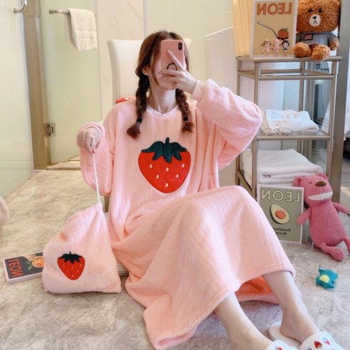 에쉬울프 오버핏 박시원피스 수면 잠옷 주머니 셋트 산후조리용 산모잠옷