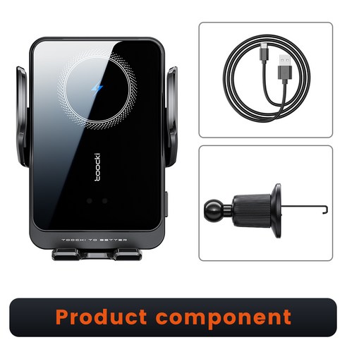 Toocki 송풍구형&흡착형 15W 스마트 3축 고속 무선충전 차량용 핸드폰 거치대 T11 이미지 2