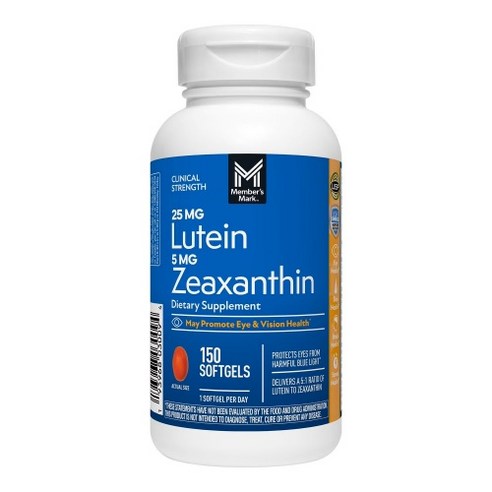 멤버스마크 루테인25mg 지아잔틴5mg 소프트젤 Members Mark Lutein Zeaxanthin, 150정, 1개