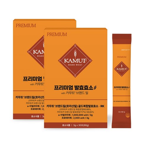 카무트 프리미엄 카무트 효소 캐나다 정품 30p, 90g, 2개 후기 분석 - 원료 및 성분 강조 이미지