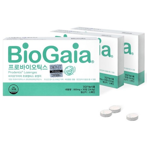 [BioGaia 공식몰] 구강유산균 프로덴티스 로젠지 3개월분, 30정, 3개