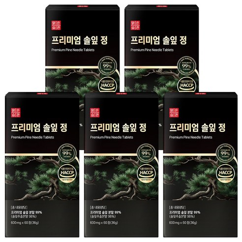 프리미엄 솔잎 정 100%, 60정, 5개