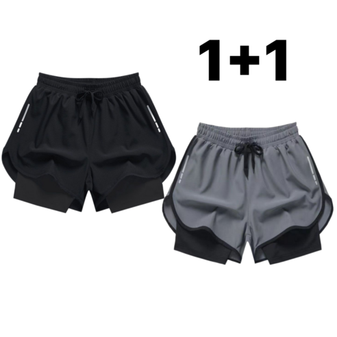 올리즌 남자 투인원 레깅스 반바지 2종세트