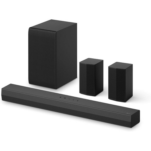LG 홈 시네마 4.1채널 사운드바와 리어 서라운드 스피커와 무선 서브 우퍼 Dolby 음향 AI 사운드 프로 와이어리스 연결, B0D1CPPL85