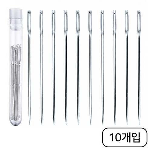 영바이브 가정용 귀큰 대바늘 세트, 10개, 실버 6cm