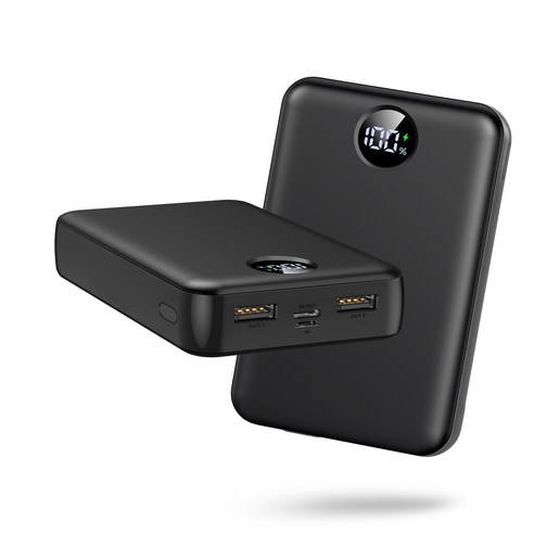 YINTO 대용량 보조배터리 고속충전 40000mAh PD 22.5W QC3.0 잔량표시, 블랙, N7
