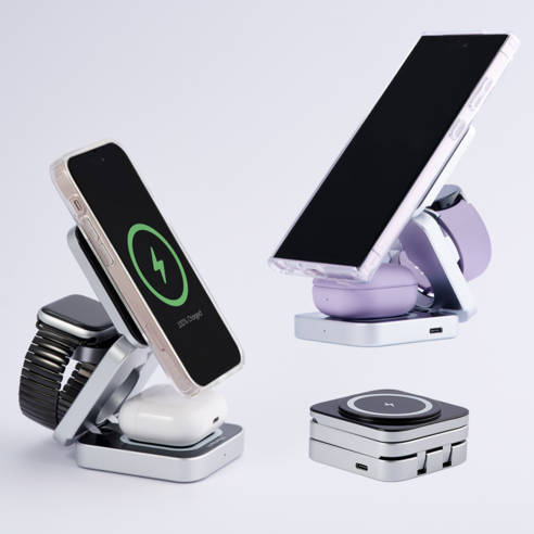 폴리폴 3in1 맥세이프 무선충전기 Qi2 아이폰 애플워치 에어팟 개봉기 | 실사용 후기 썸네일