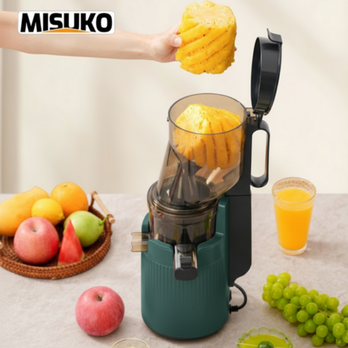 130mm 대구경 저속 녹즙기 통과일 착즙 고경도 재료 가정용, 그린(Green) 그린(Green)