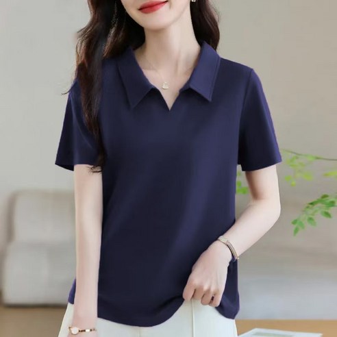 루미빈 여성 루즈핏 순면 반팔 폴로티 데일리 이너티
