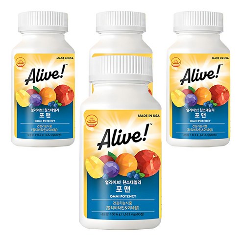 얼라이브 정품 원스데일리 포 맨 멀티비타민, 80정, 4개