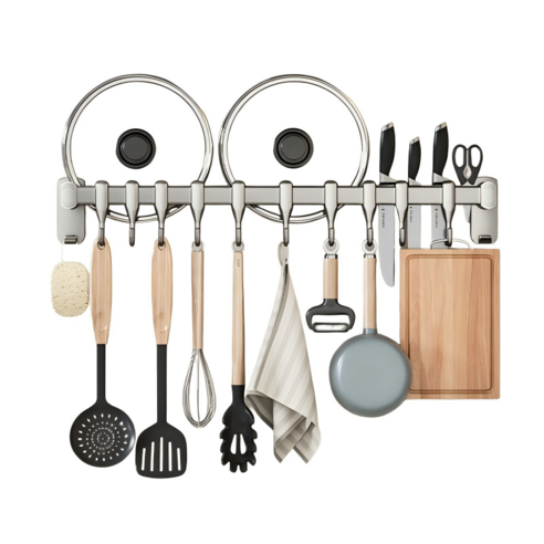 Shipshape 주방 조리도구 거치대 국자걸이 칼꽂이 다기능 주방정리걸이, 1개, 매트 다크 그레이-500mm