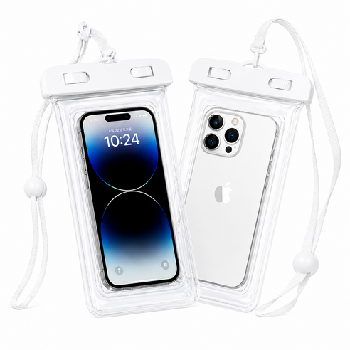 제이엘 IPX8 핸드폰 방수팩 물놀이 워터파크 케이스, 2개, 화이트