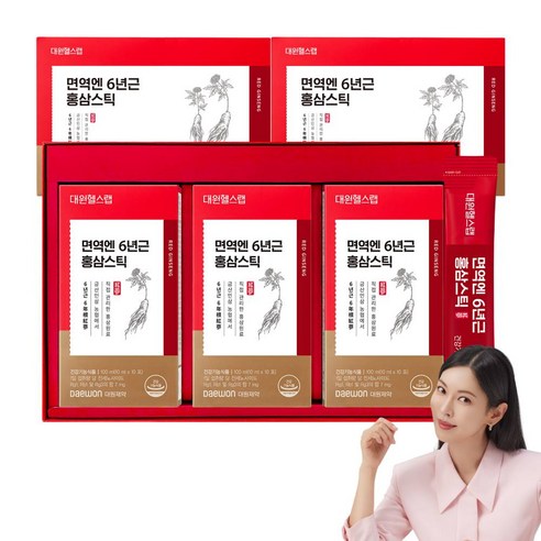 [선물세트] 대원제약 대원헬스 면역엔 6년근 홍삼스틱(소비기한 2026.09.10), 3세트, 30회분