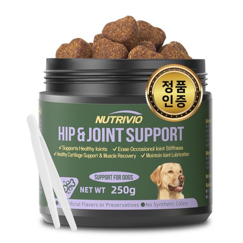 NUTRIVIO 강아지 종합 영양제 간식 초록입홍합 콘드로이친 노견 소형견 슬개골 강아지 관절 영양제, 300g, 뼈/관절강화, 1개