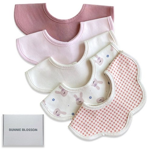 바니블라썸 아기 턱받이 어린이집 준비물 출산 선물세트 롤링 침받이 baby bib