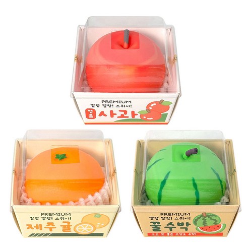 과일 말랑이 3종1세트 스퀴시 주물럭 말랑모찌 스트레스해소
