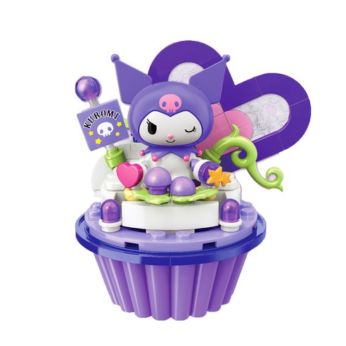 산리오 블록 쿠로미 블루베리 슈가 컵케이크, 1개