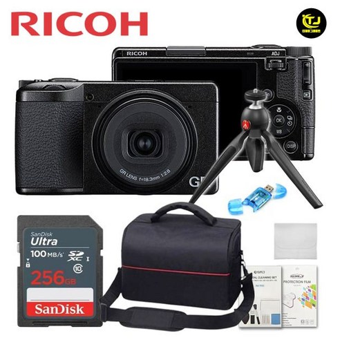 리코 정품 RICOH GR IV / GR4 / 프리미엄 7종세트 / 256G+전용가방+맨프로토 픽시미니삼각대+카드리더기+청소도구+극세사융+액정보호필름 / TJ