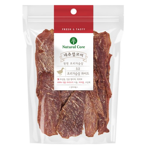 네츄럴코어 강아지 간식, 천연와이드 오리가슴살, 120g, 3개