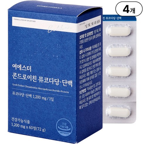 본사직영 여에스더 소연골 콘드로이친 뮤코다당 단백 l 관절 x 연골 건강 기능성 l, 4세트, 60정