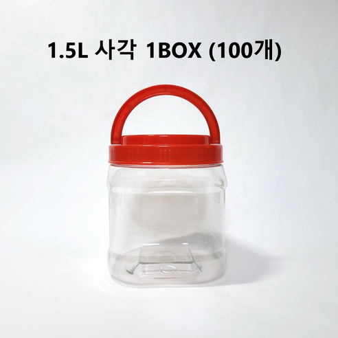 SD 핸들 손잡이 1.5L 사각 1박스(100개) 젓갈통 플라스틱 용기 SD상사 한박스단위, 100세트