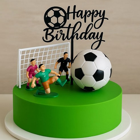 푸푸*축구 케이크 토퍼 축구생일파티용품 축구 케이크장식, 세트, 1개