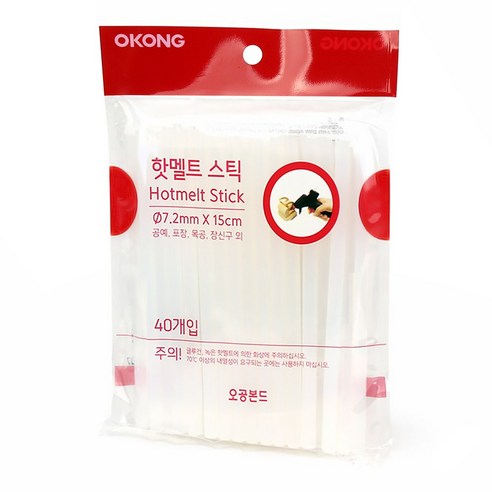 오공 핫멜트스틱 글루건심 소형 7mm 40ea, 1개